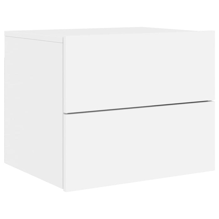 Wall-Mounted Bedside Cabinets With Led Lights 2 Pcs White Ntlnot