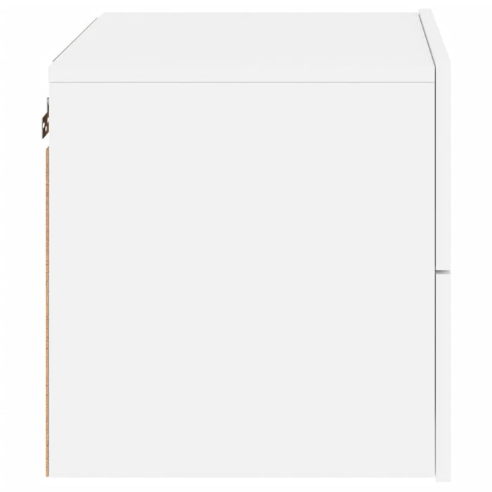 Wall-Mounted Bedside Cabinets With Led Lights 2 Pcs White Ntlnot
