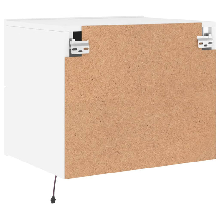 Wall-Mounted Bedside Cabinets With Led Lights 2 Pcs White Ntlnot