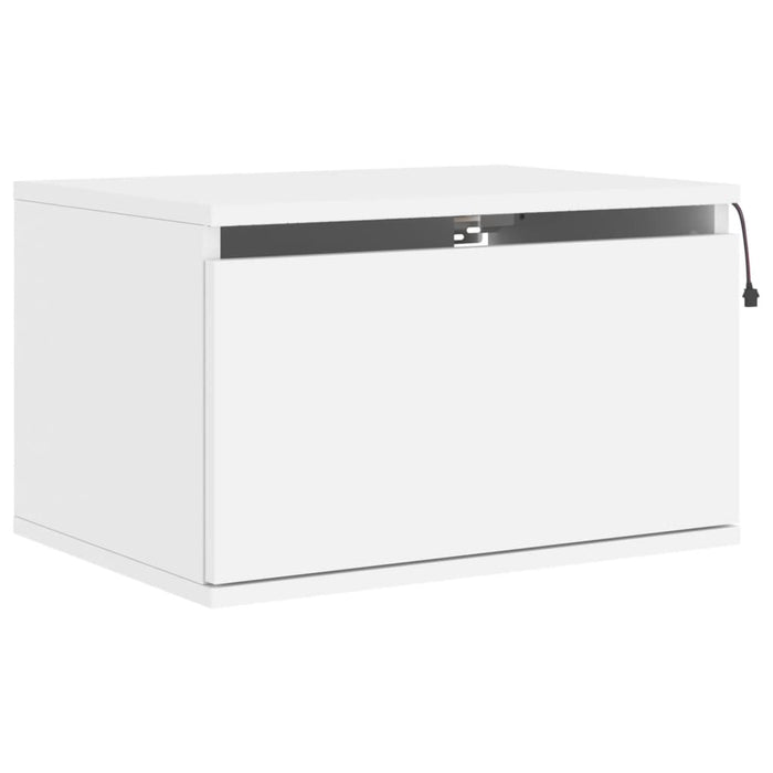 Wall-Mounted Bedside Cabinets With Led Lights 2 Pcs White Ntlnxi