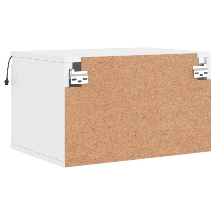 Wall-Mounted Bedside Cabinets With Led Lights 2 Pcs White Ntlnxi