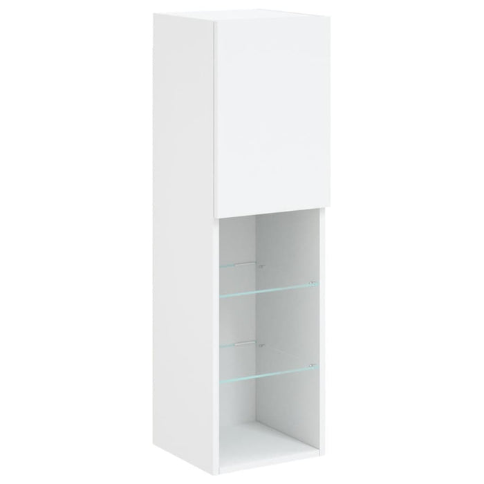 Tv Cabinet With Led Lights White 30.5X30X102 Cm Ntibop