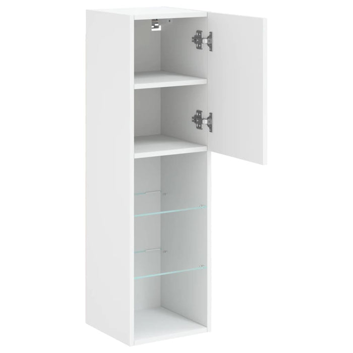 Tv Cabinet With Led Lights White 30.5X30X102 Cm Ntibop