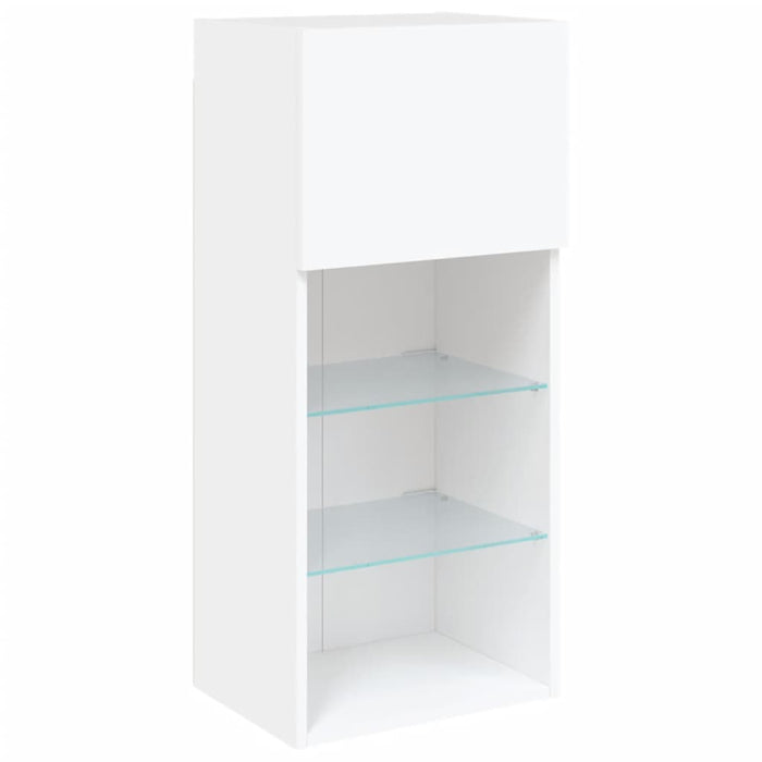 Tv Cabinets With Led Lights 2 Pcs White 40.5X30X90 Cm Ntibaa