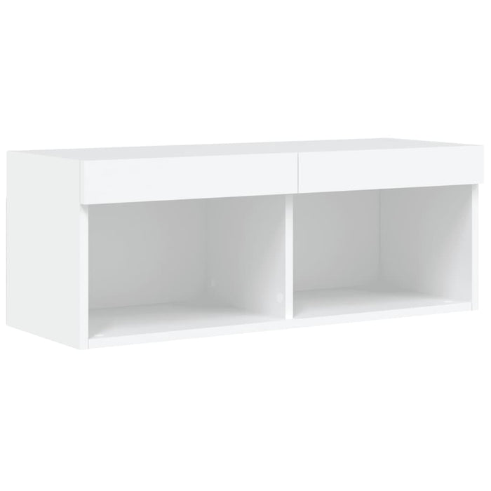 Tv Cabinet With Led Lights White 80X30X30 Cm Ntioao