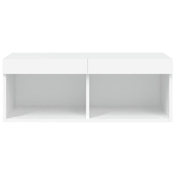 Tv Cabinet With Led Lights White 80X30X30 Cm Ntioao