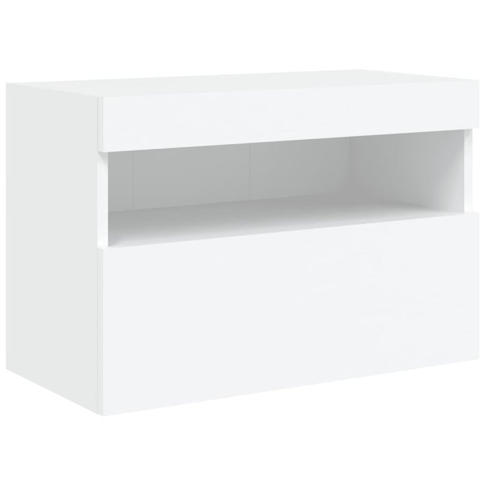 Tv Wall Cabinet With Led Lights White 60X30X40 Cm Ntiont