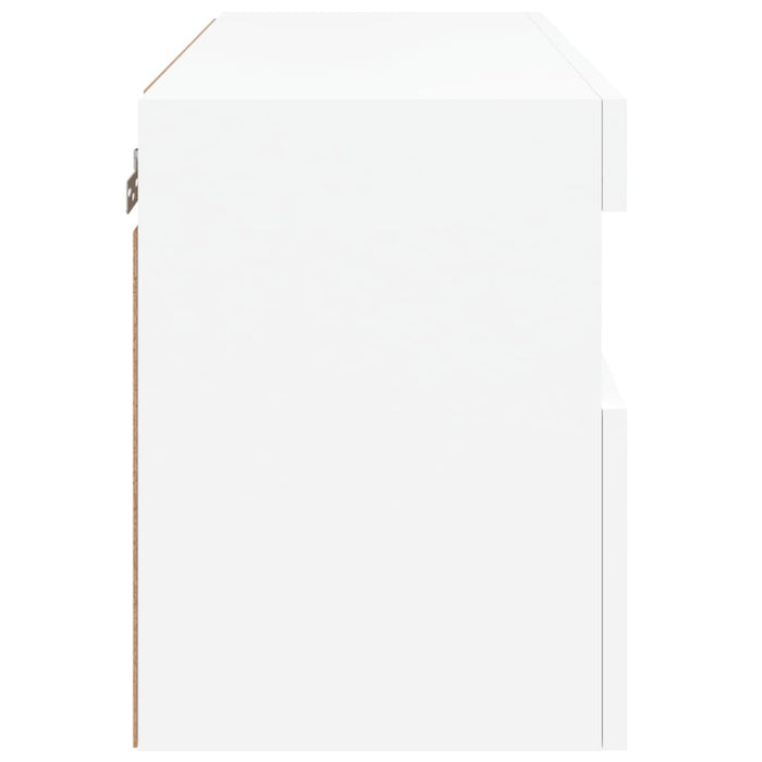 Tv Wall Cabinet With Led Lights White 60X30X40 Cm Ntiont