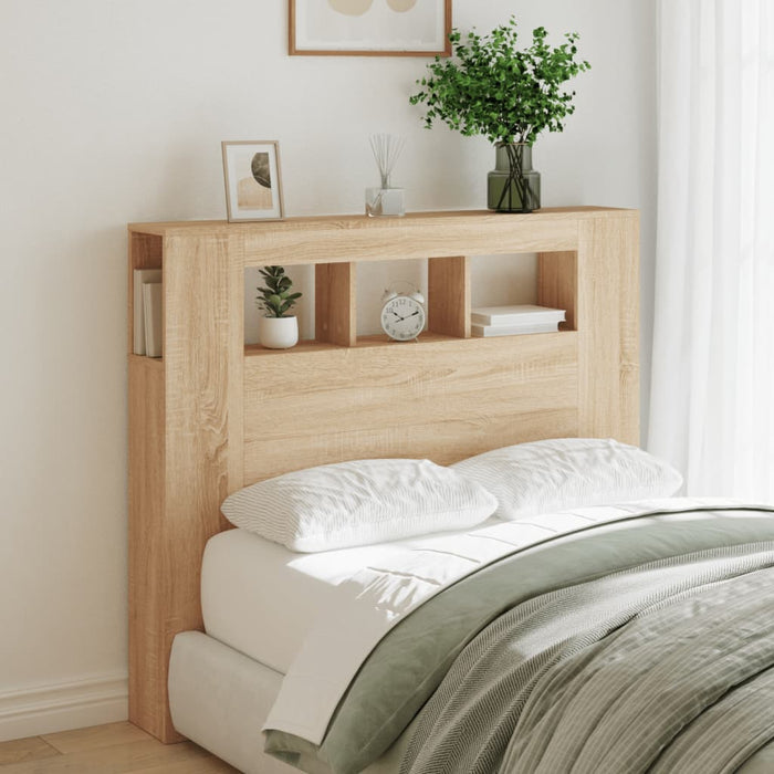 King Single Size Led Headboard Sonoma Oak 120 Cm Engineered Wood Ntittk