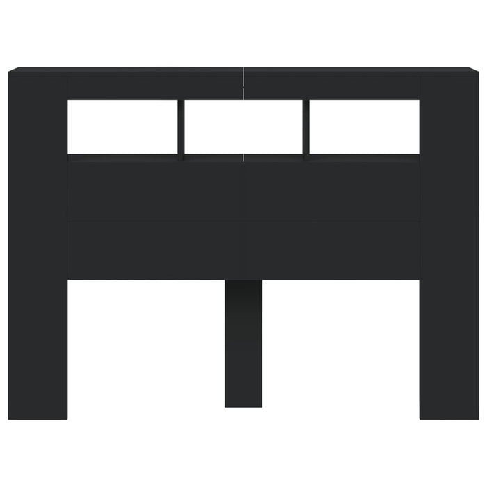 Double Size Led Headboard Black 140 Cm Engineered Wood Ntitap