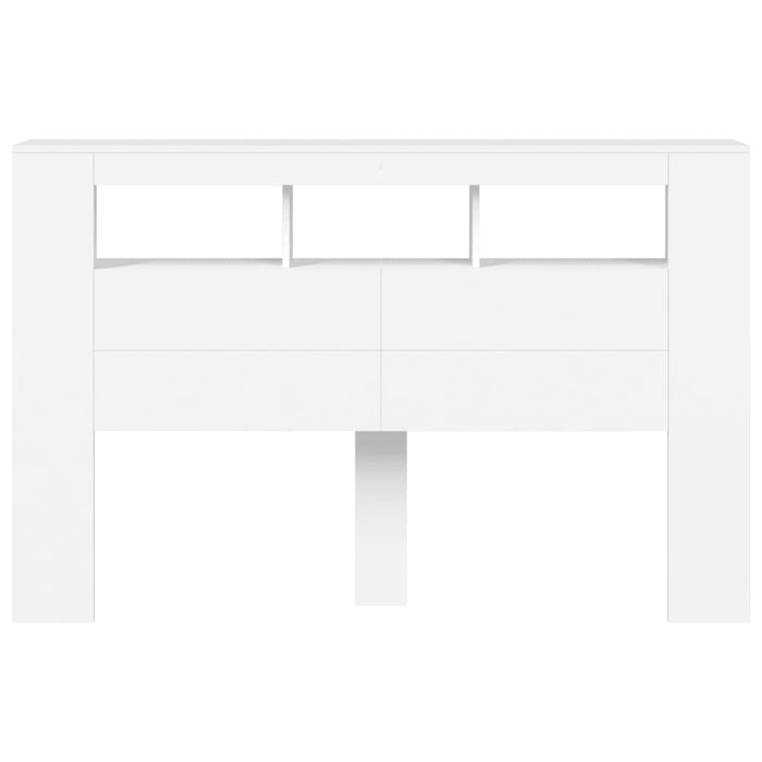 Queen Size Led Headboard White 160 Cm Engineered Wood Ntitpo