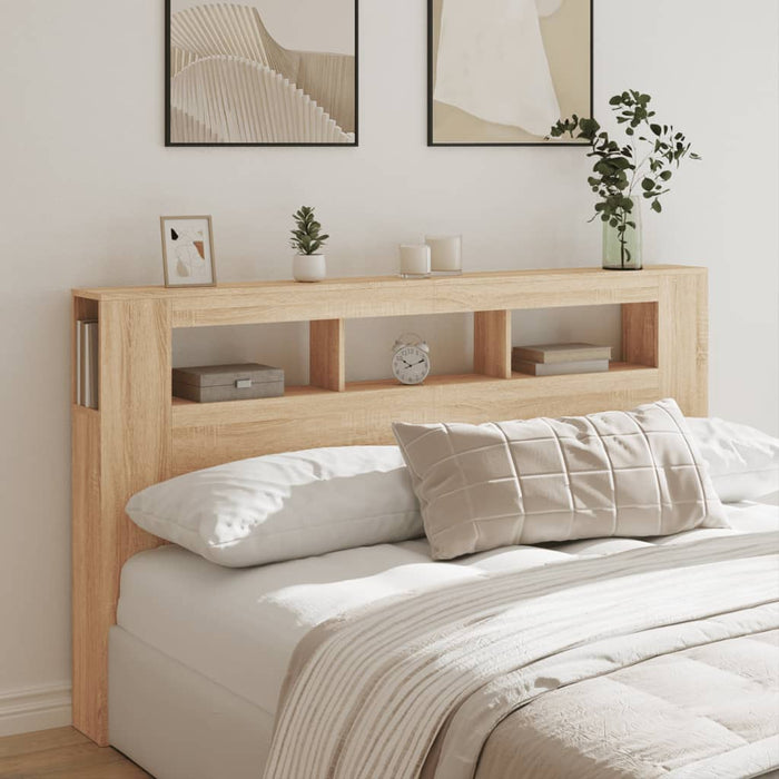King Size Led Headboard Sonoma Oak 180 Cm Engineered Wood Ntitlb