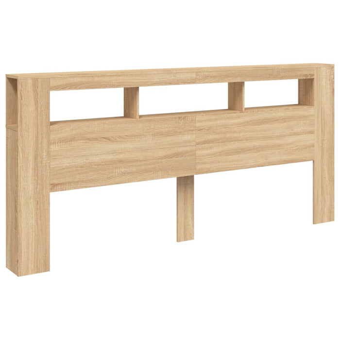 Super King Size Led Headboard Sonoma Oak 220 Cm Engineered Wood Ntitia