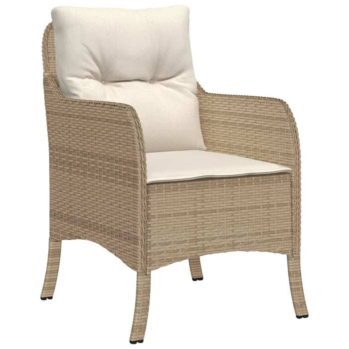 Garden Chairs With Cushions 2 Pcs Beige Poly Rattan Tlpoan
