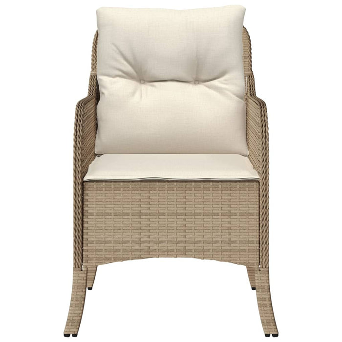 Garden Chairs With Cushions 2 Pcs Beige Poly Rattan Tlpoan
