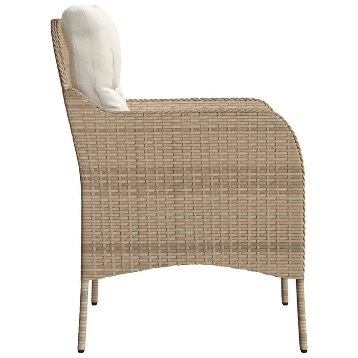Garden Chairs With Cushions 2 Pcs Beige Poly Rattan Tlpoan