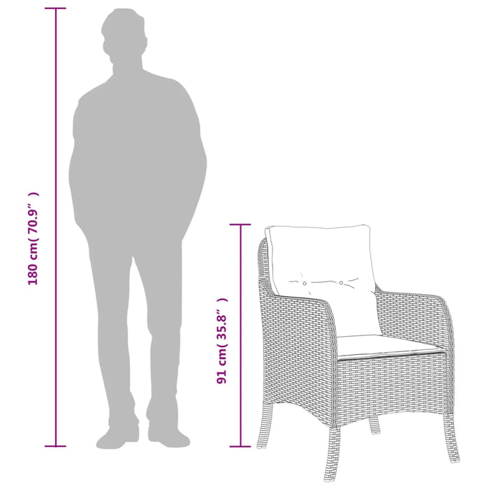 Garden Chairs With Cushions 2 Pcs Beige Poly Rattan Tlpoan