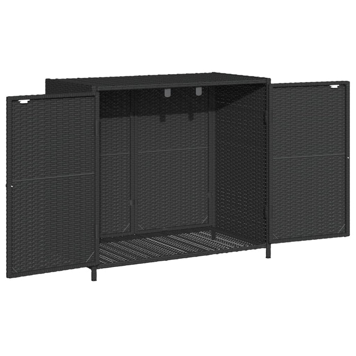 Garden Storage Cabinet Black 83X45X76 Cm Poly Rattan Tlppat