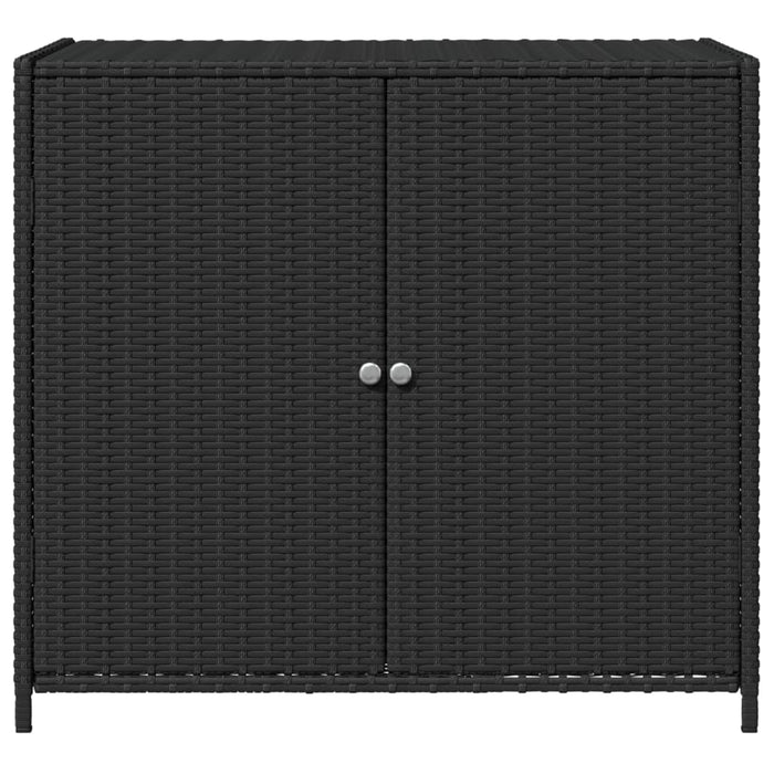 Garden Storage Cabinet Black 83X45X76 Cm Poly Rattan Tlppat