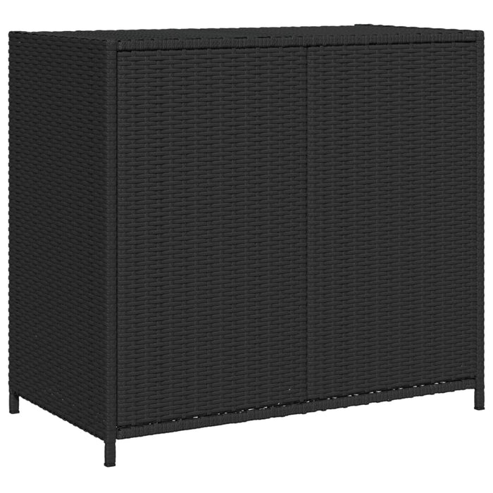 Garden Storage Cabinet Black 83X45X76 Cm Poly Rattan Tlppat