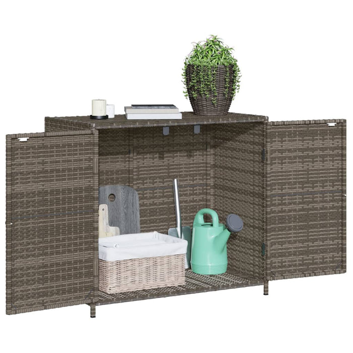Garden Storage Cabinet Grey 83X45X76 Cm Poly Rattan Tlppap