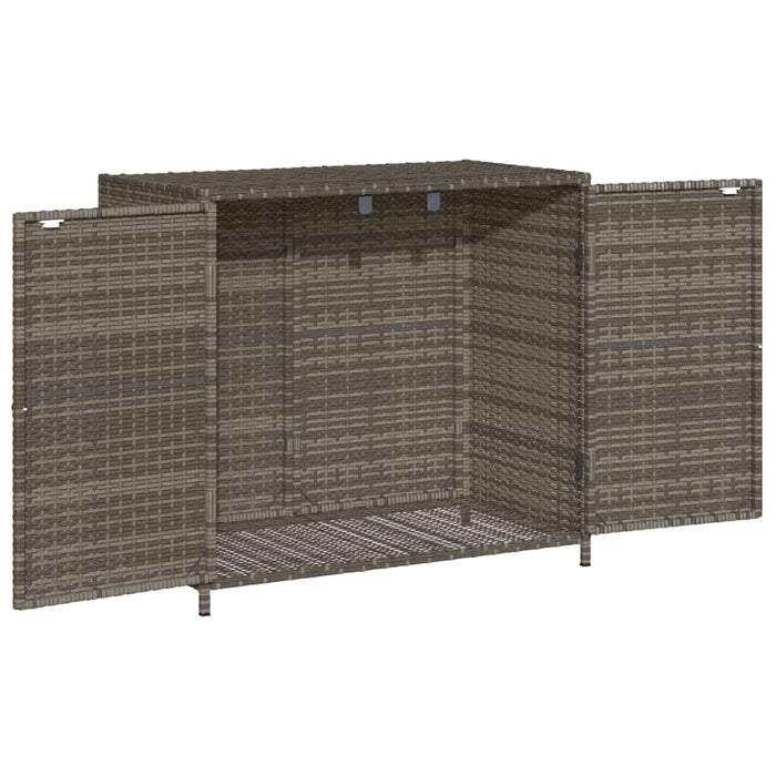 Garden Storage Cabinet Grey 83X45X76 Cm Poly Rattan Tlppap