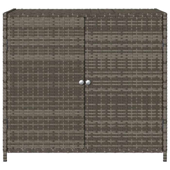 Garden Storage Cabinet Grey 83X45X76 Cm Poly Rattan Tlppap