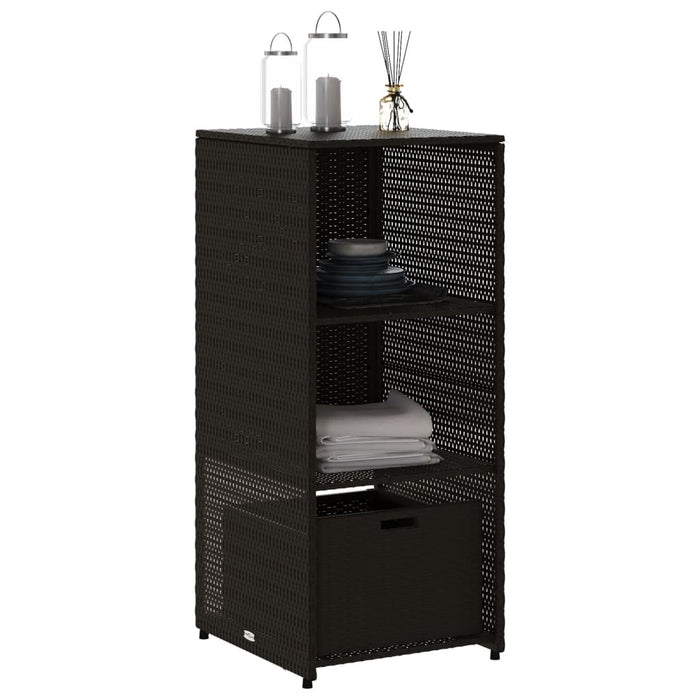 Garden Storage Cabinet Black 50X55X115 Cm Poly Rattan Tlppai