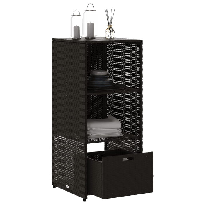 Garden Storage Cabinet Black 50X55X115 Cm Poly Rattan Tlppai