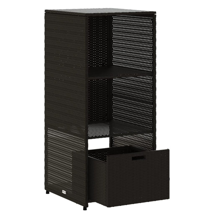 Garden Storage Cabinet Black 50X55X115 Cm Poly Rattan Tlppai