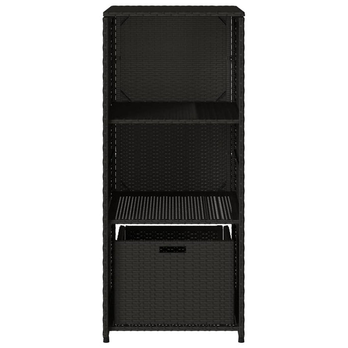 Garden Storage Cabinet Black 50X55X115 Cm Poly Rattan Tlppai