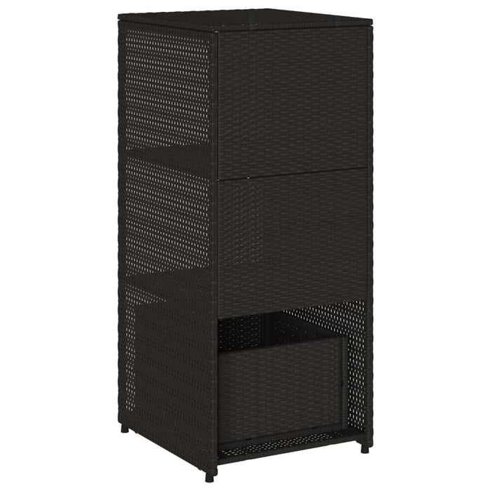 Garden Storage Cabinet Black 50X55X115 Cm Poly Rattan Tlppai