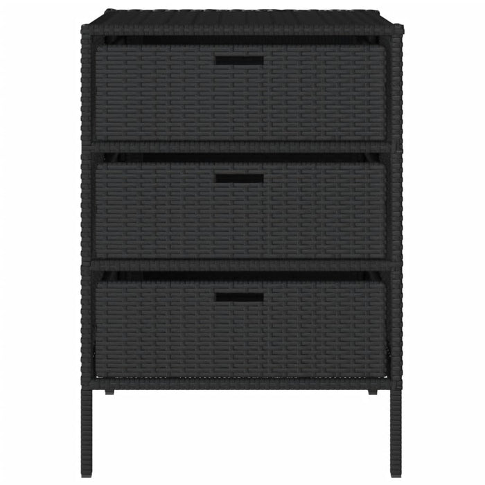 Garden Storage Cabinet Black 55X59X80 Cm Poly Rattan Tlpppo