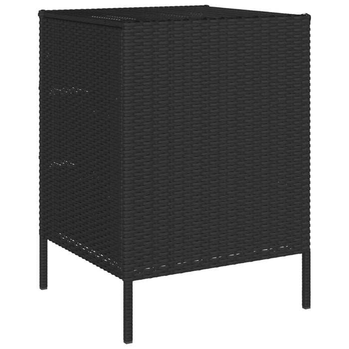 Garden Storage Cabinet Black 55X59X80 Cm Poly Rattan Tlpppo