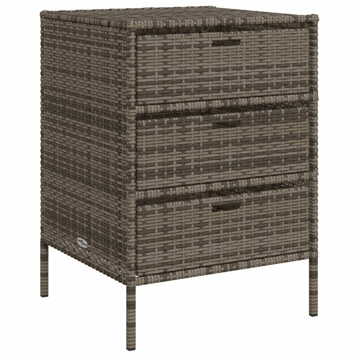 Garden Storage Cabinet Grey 55X59X80 Cm Poly Rattan Tlpppt