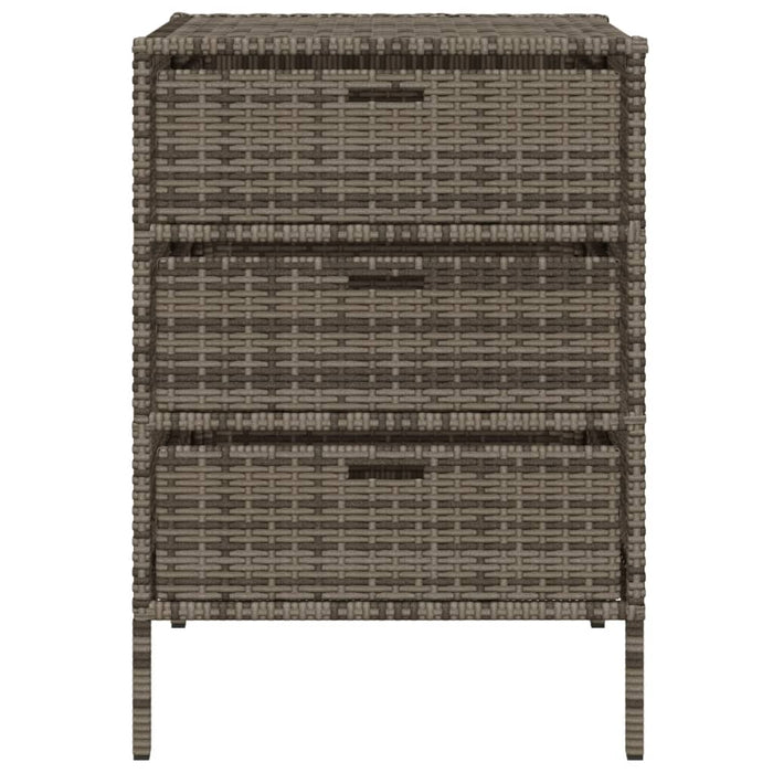 Garden Storage Cabinet Grey 55X59X80 Cm Poly Rattan Tlpppt