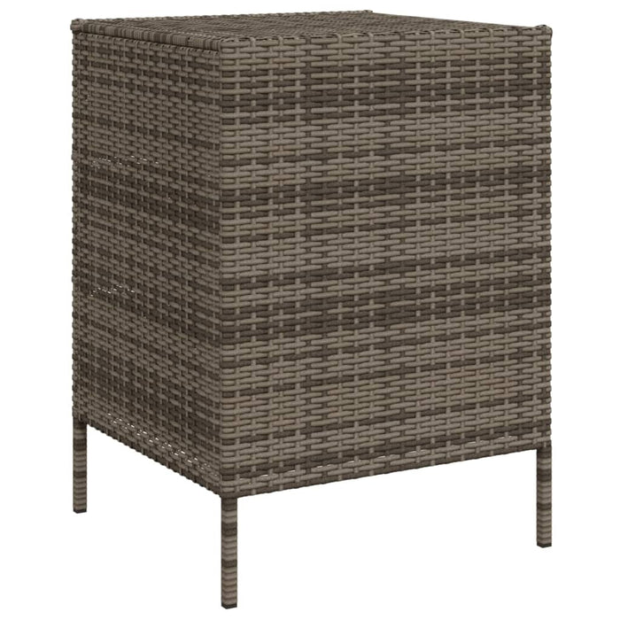 Garden Storage Cabinet Grey 55X59X80 Cm Poly Rattan Tlpppt