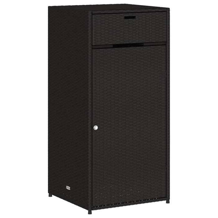 Garden Storage Cabinet Black 55X55X111 Cm Poly Rattan Tlpppk