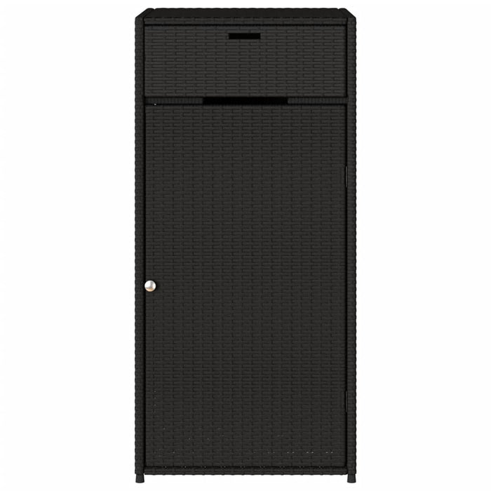 Garden Storage Cabinet Black 55X55X111 Cm Poly Rattan Tlpppk
