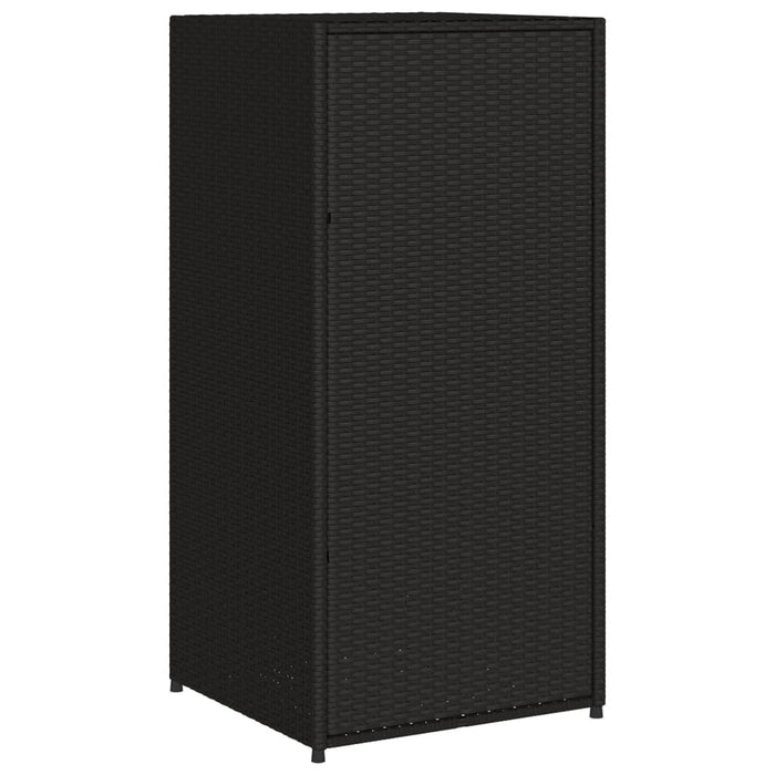 Garden Storage Cabinet Black 55X55X111 Cm Poly Rattan Tlpppk