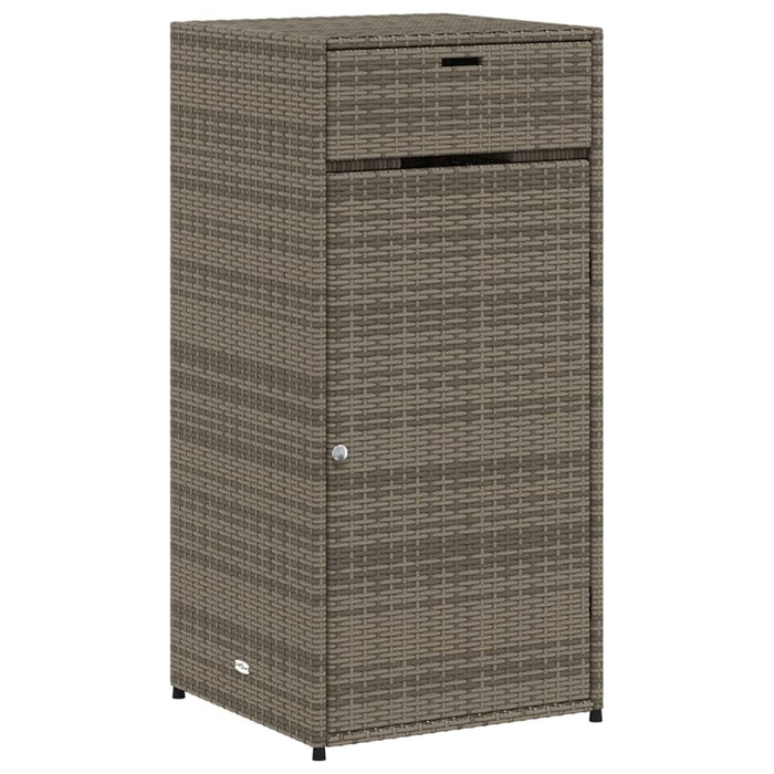 Garden Storage Cabinet Grey 55X55X111 Cm Poly Rattan Tlpplo