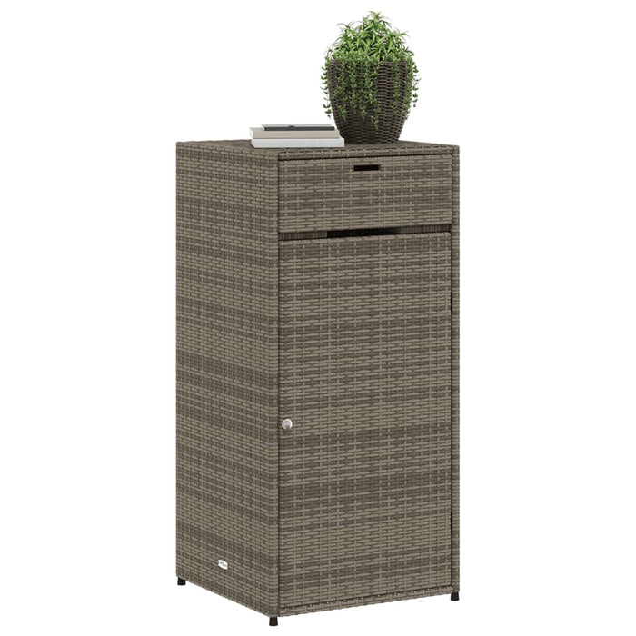 Garden Storage Cabinet Grey 55X55X111 Cm Poly Rattan Tlpplo