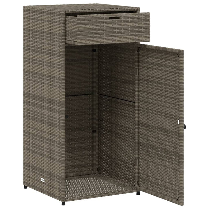 Garden Storage Cabinet Grey 55X55X111 Cm Poly Rattan Tlpplo