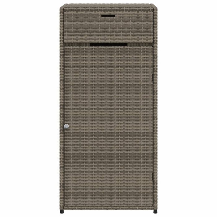 Garden Storage Cabinet Grey 55X55X111 Cm Poly Rattan Tlpplo