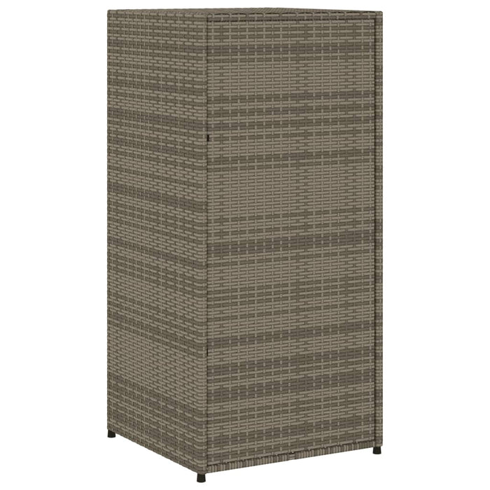 Garden Storage Cabinet Grey 55X55X111 Cm Poly Rattan Tlpplo