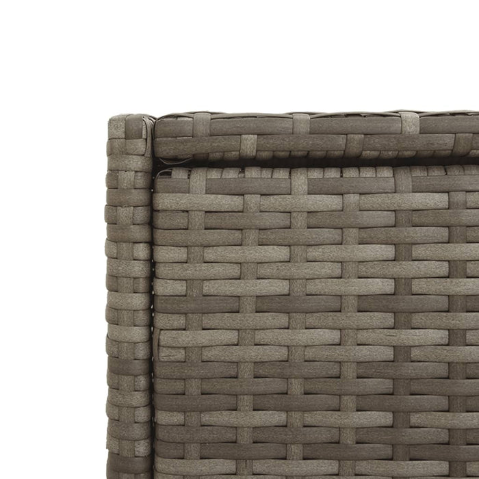 Garden Storage Cabinet Grey 55X55X111 Cm Poly Rattan Tlpplo