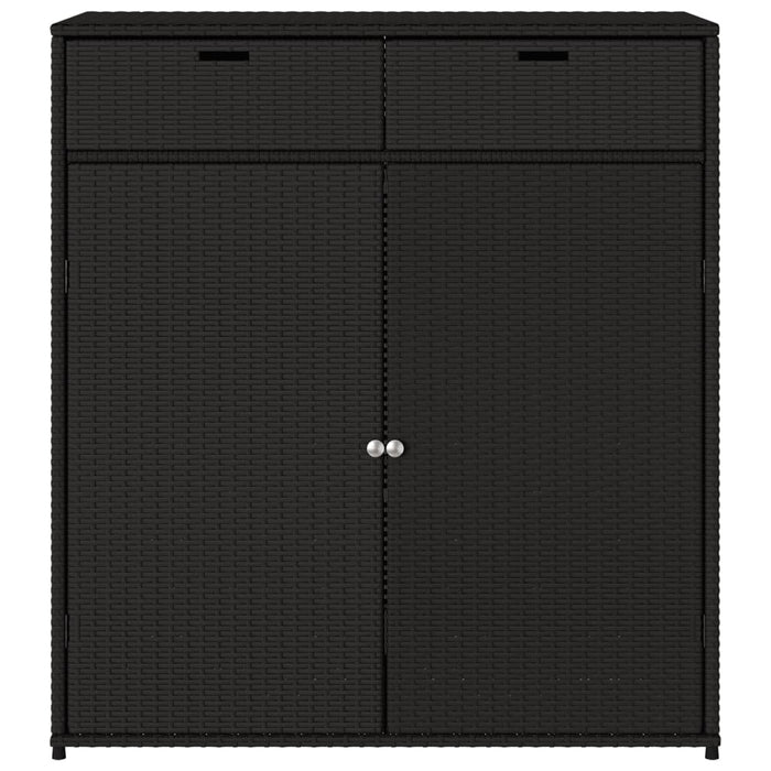 Garden Storage Cabinet Black 105X55X113 Cm Poly Rattan Tlpplt