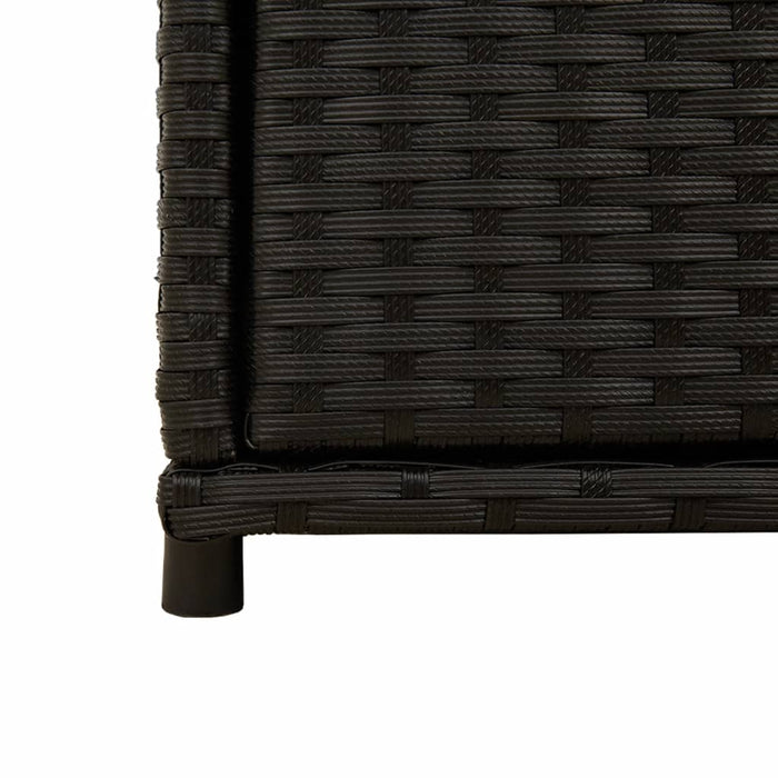 Garden Storage Cabinet Black 105X55X113 Cm Poly Rattan Tlpplt