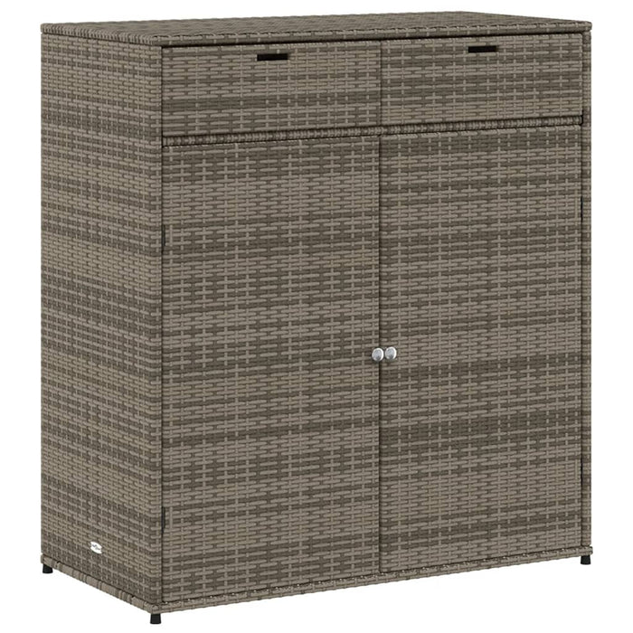 Garden Storage Cabinet Grey 105X55X113 Cm Poly Rattan Tlpplp