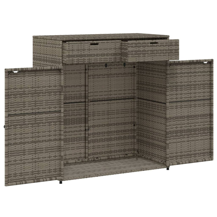 Garden Storage Cabinet Grey 105X55X113 Cm Poly Rattan Tlpplp